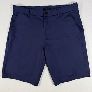 Greyson Navy Blue Chino Shorts Mens 32 Act:34 Flat Front Casual Golf Performance